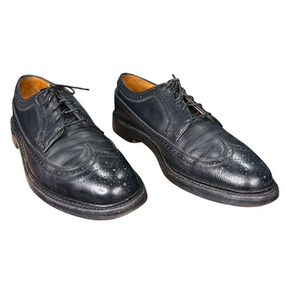 Vintage Florsheim Imperial Kenmoor Black Pebbled Wingtip Oxfords Size 9.5 D main image 10